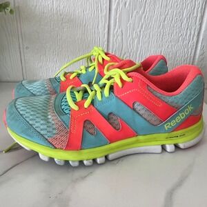 Reebok Sublite Duo Women's Running‎ Shoes Aqua Coral Neon Yellow Size 7
